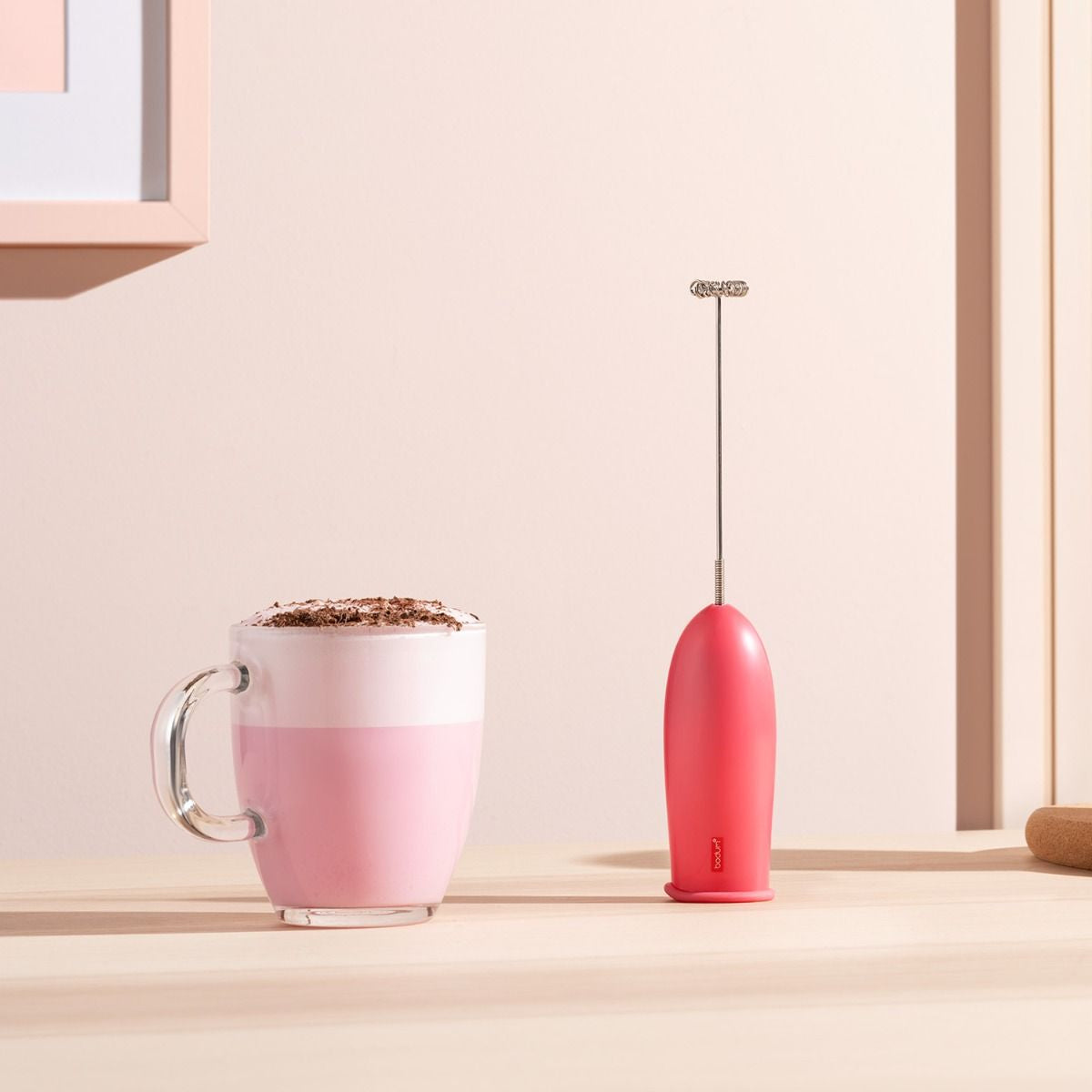 Bodum Milchschäumer-Stab 3040-539 – 2×AA – pink
