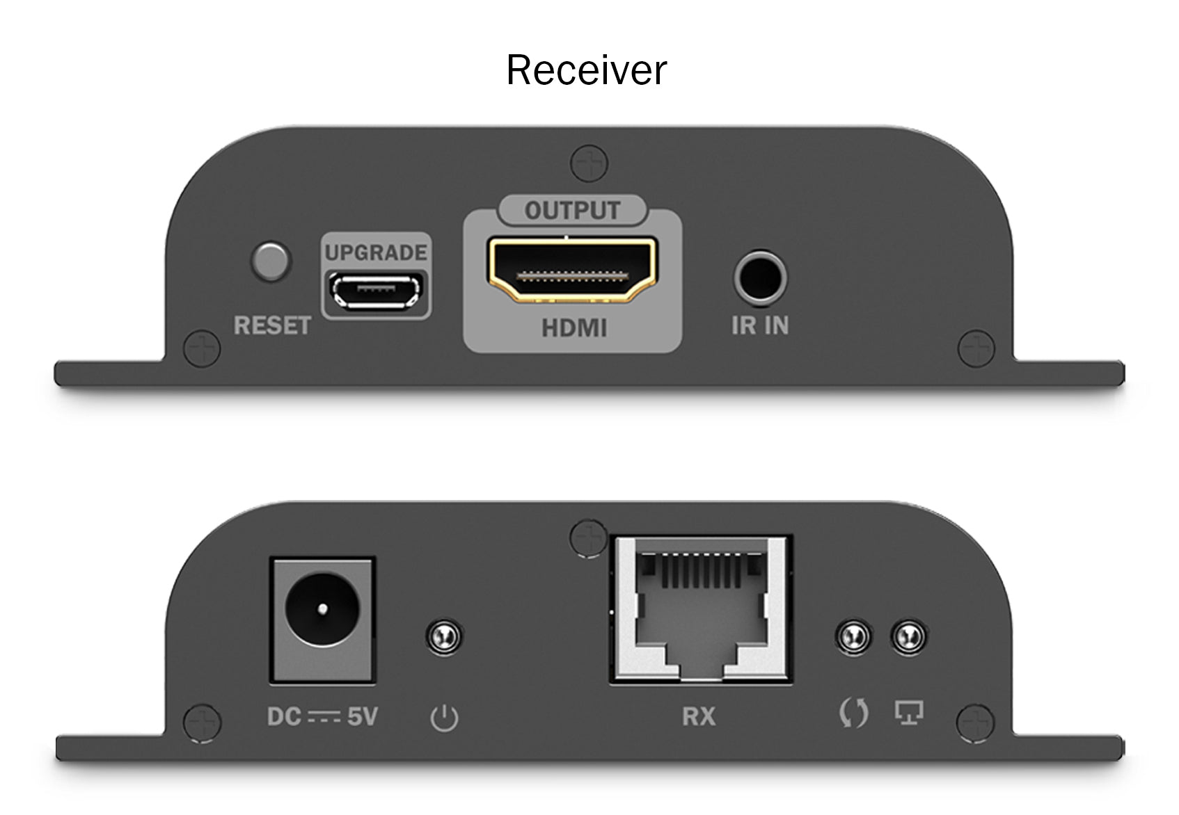 Digitus HDMI-IP-Empfänger – 4K UHD, kabelgebunden, RJ-45 – für Extender Set DS-55351 – Schwarz
