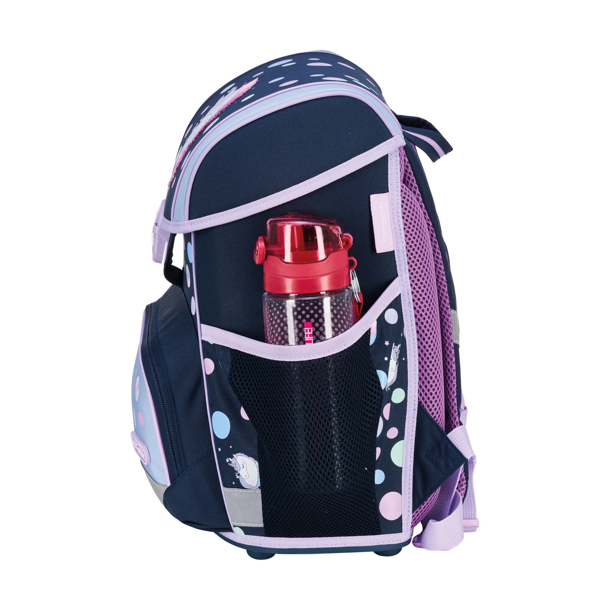 Herlitz Loop Plus – Schulrucksack-Set 4-teilig, Einhorn, 17 l, 31×37×22 cm, höhenverstellbarer Brustgurt