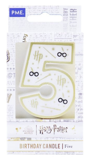 PME Geburtstagskerzen Harry Potter – Weiss/Gold – 50 × 70 mm – 1 Stk