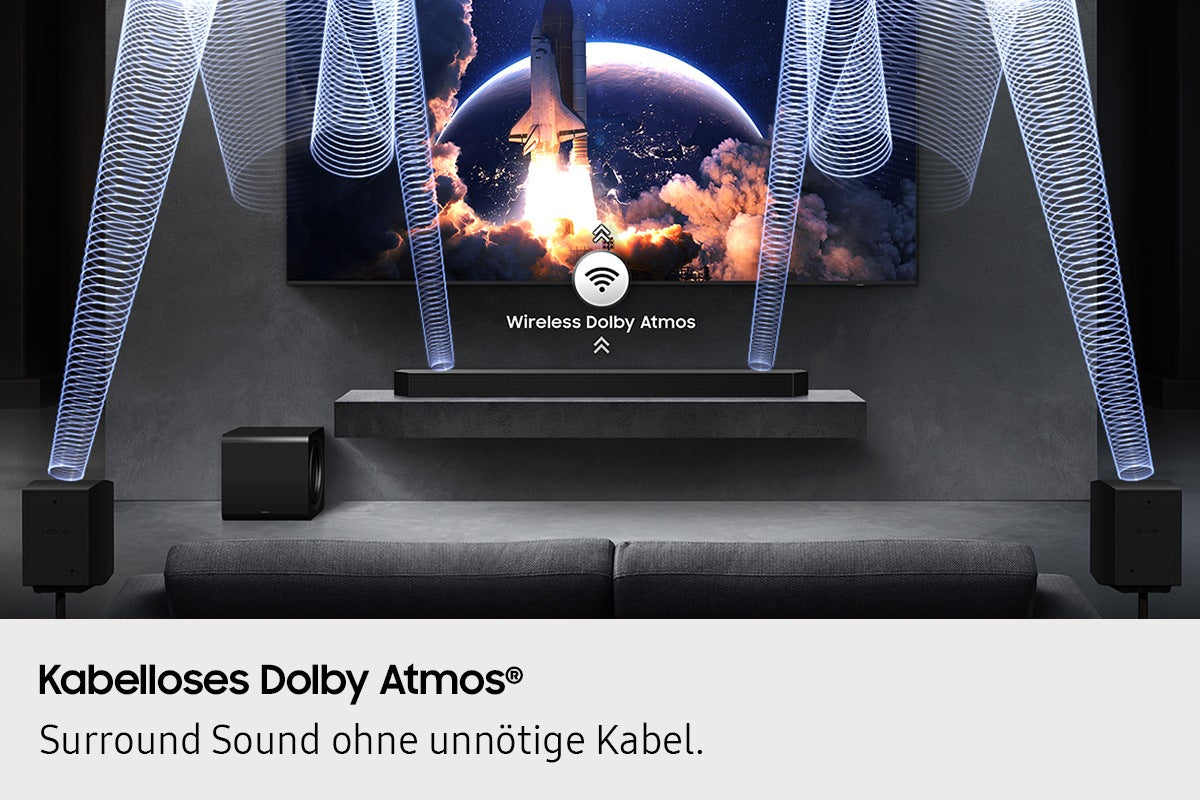 Samsung HW-Q995GF – Soundbar – 11.1.4, Dolby Atmos/DTS:X, mit kabellosem Subwoofer & Rücklautsprechern, Titan Schwarz