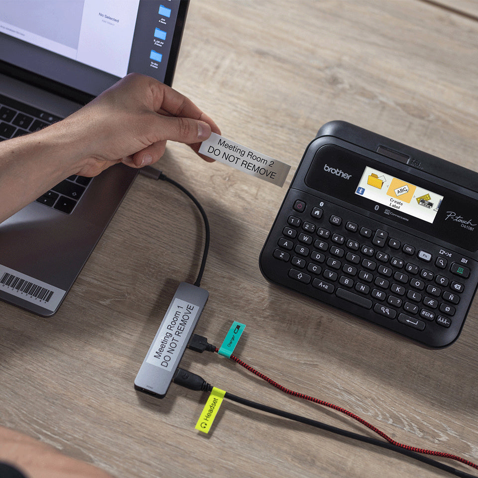 Brother PTD610BTVP – Beschriftungsgerät, für TZe-Bänder bis 24 mm, USB, Bluetooth, Auto-Cutter