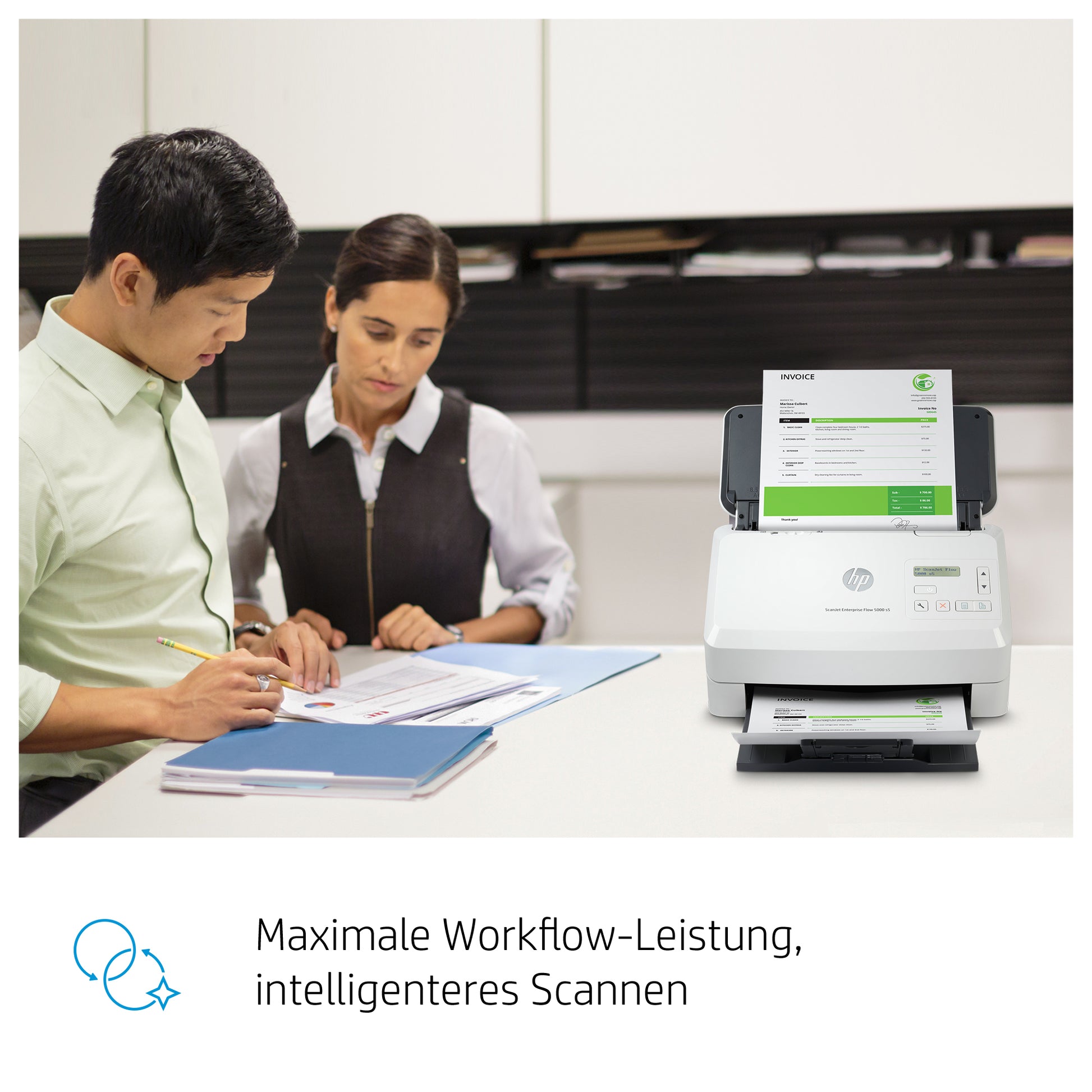 HP ScanJet Enterprise Flow 5000 s5 – Dokumentenscanner, A4, 65 Seiten pro Minute, 600 dpi, ADF 80 Blatt, USB, für Windows