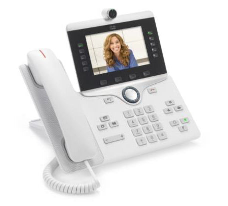 Cisco 8865 – IP-Videotelefon, 5 SIP-Konten, 5", WLAN/BT, Gigabit, PoE, Weiss