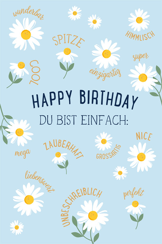 ABC Geburtstagskarte – B6, mit Couvert, Happy Birthday