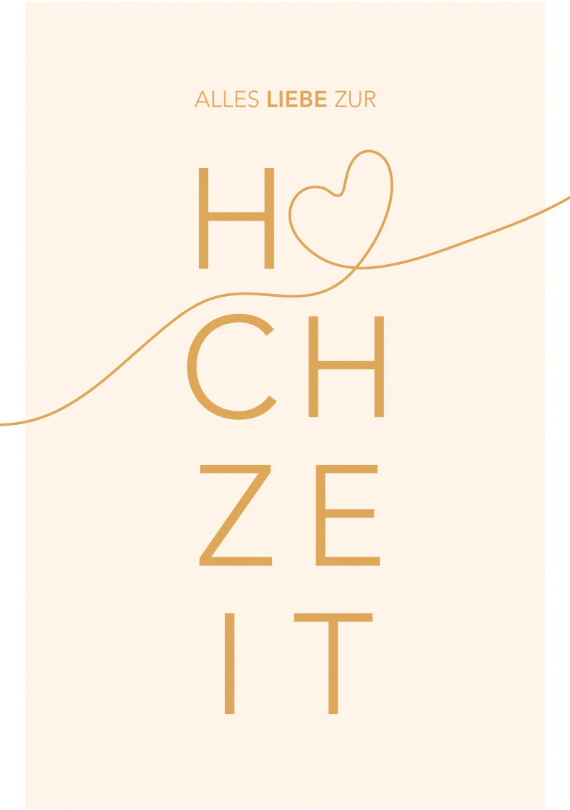ABC Hochzeitskarte – B6, mit Couvert, Alles Liebe Hochzeit