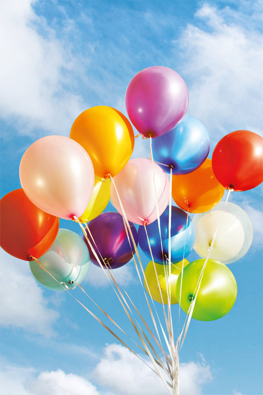 ABC Grusskarte – 120 × 180 mm, mit Couvert, Farbige Ballons, mehrfarbig