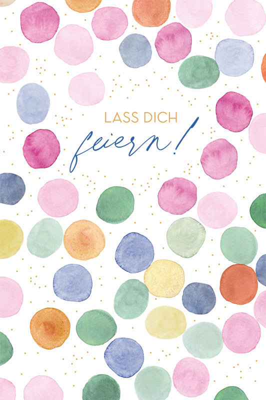 ABC Geburtstagskarte – B6, mit Couvert, Bunte Konfetti