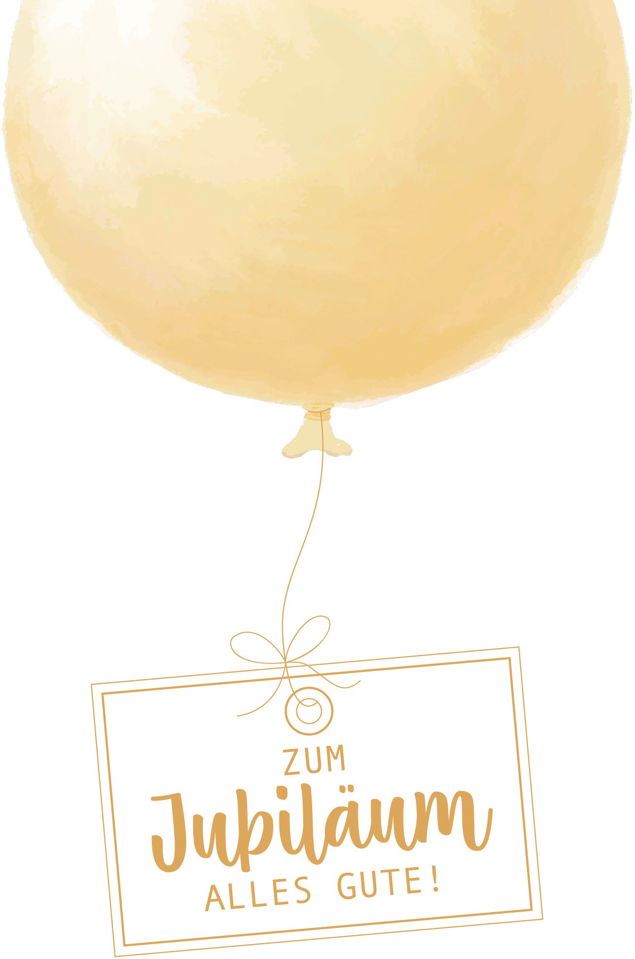 ABC Geburtstagskarte – B6, mit Couvert, Goldener Ballon, gold, weiss – 1 Stk