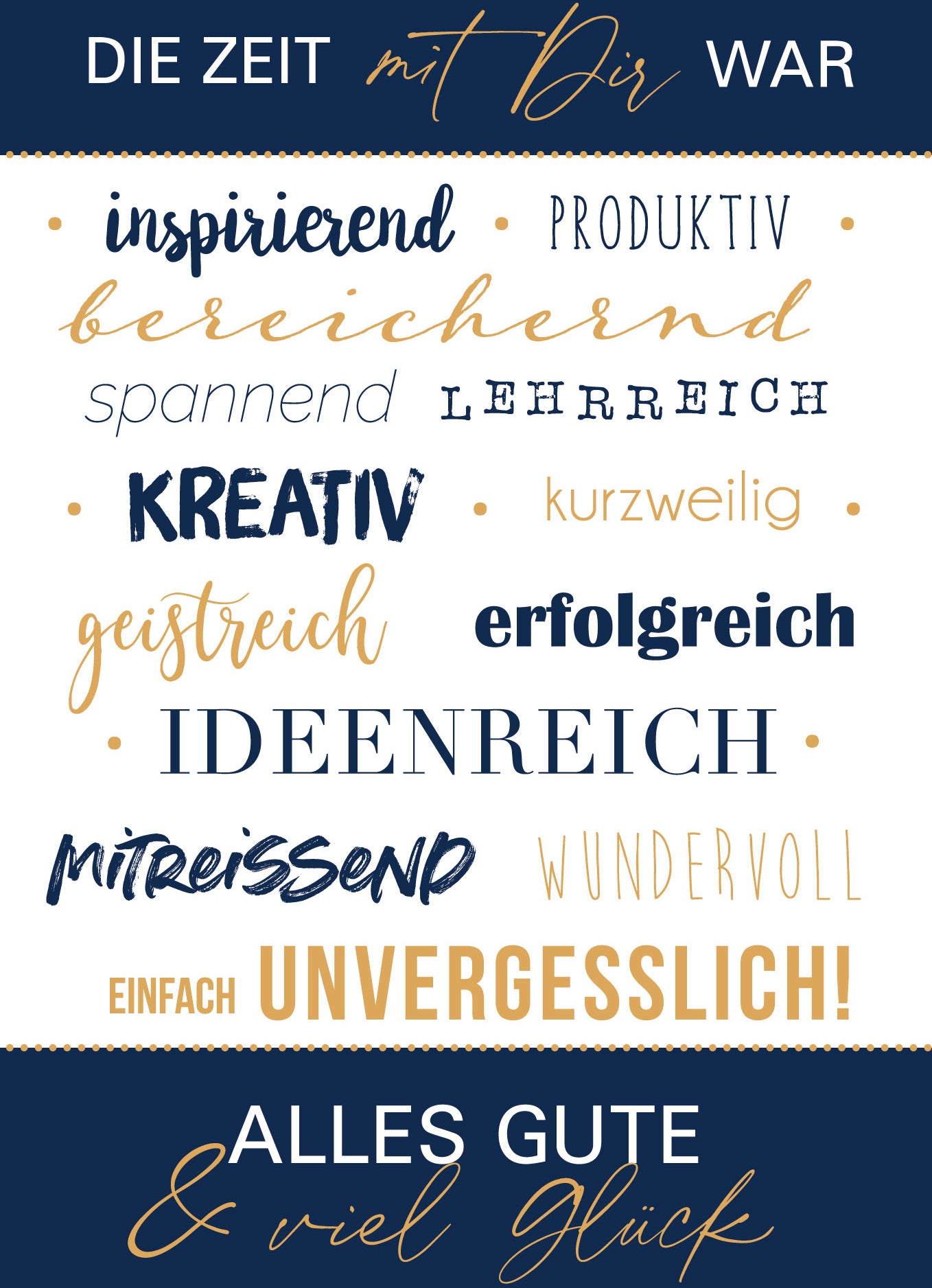 ABC Abschiedskarte – B6, mit Couvert