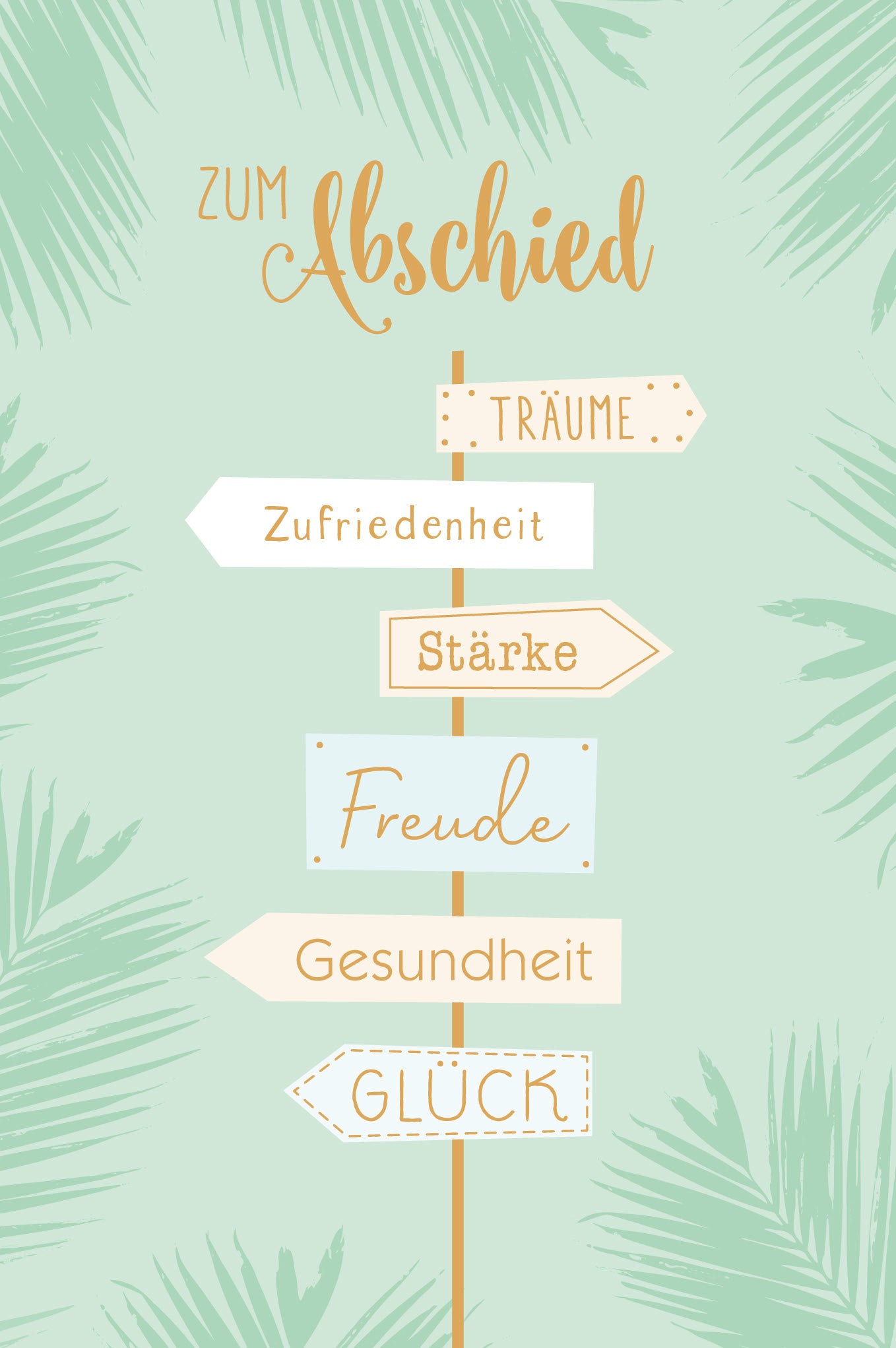 ABC Abschiedskarte – B6, mit Couvert, Wegweiser
