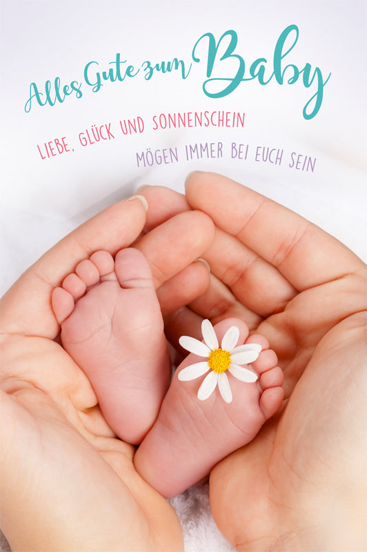 ABC Geburtskarte – B6, mit Couvert, Beschützende Hände