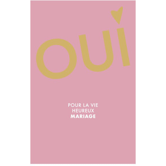 ABC Hochzeitskarte – B6, OUI