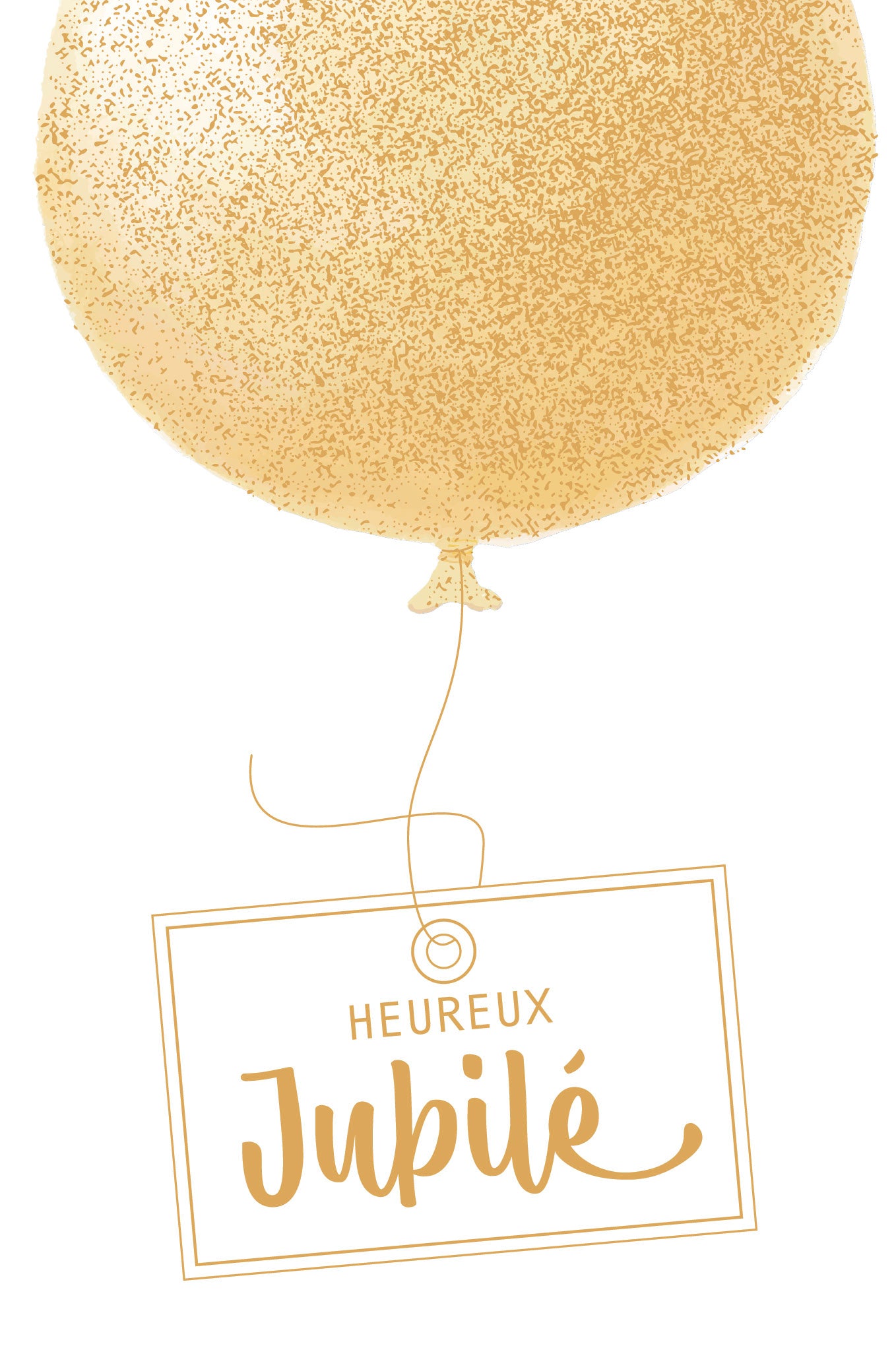 ABC Glückwunschkarte – B6, Goldener Ballon
