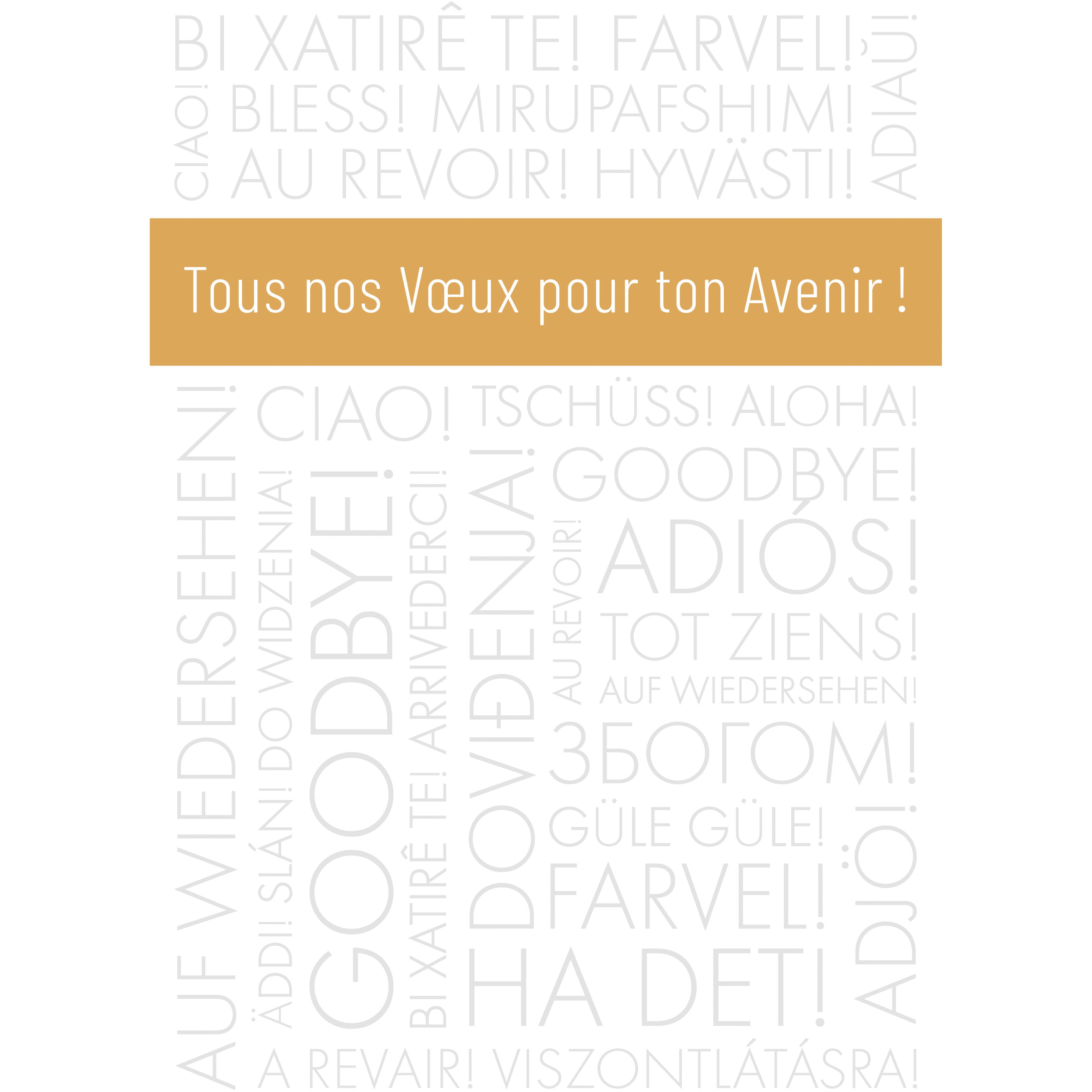 ABC Abschiedskarte – A4, Goldener Text