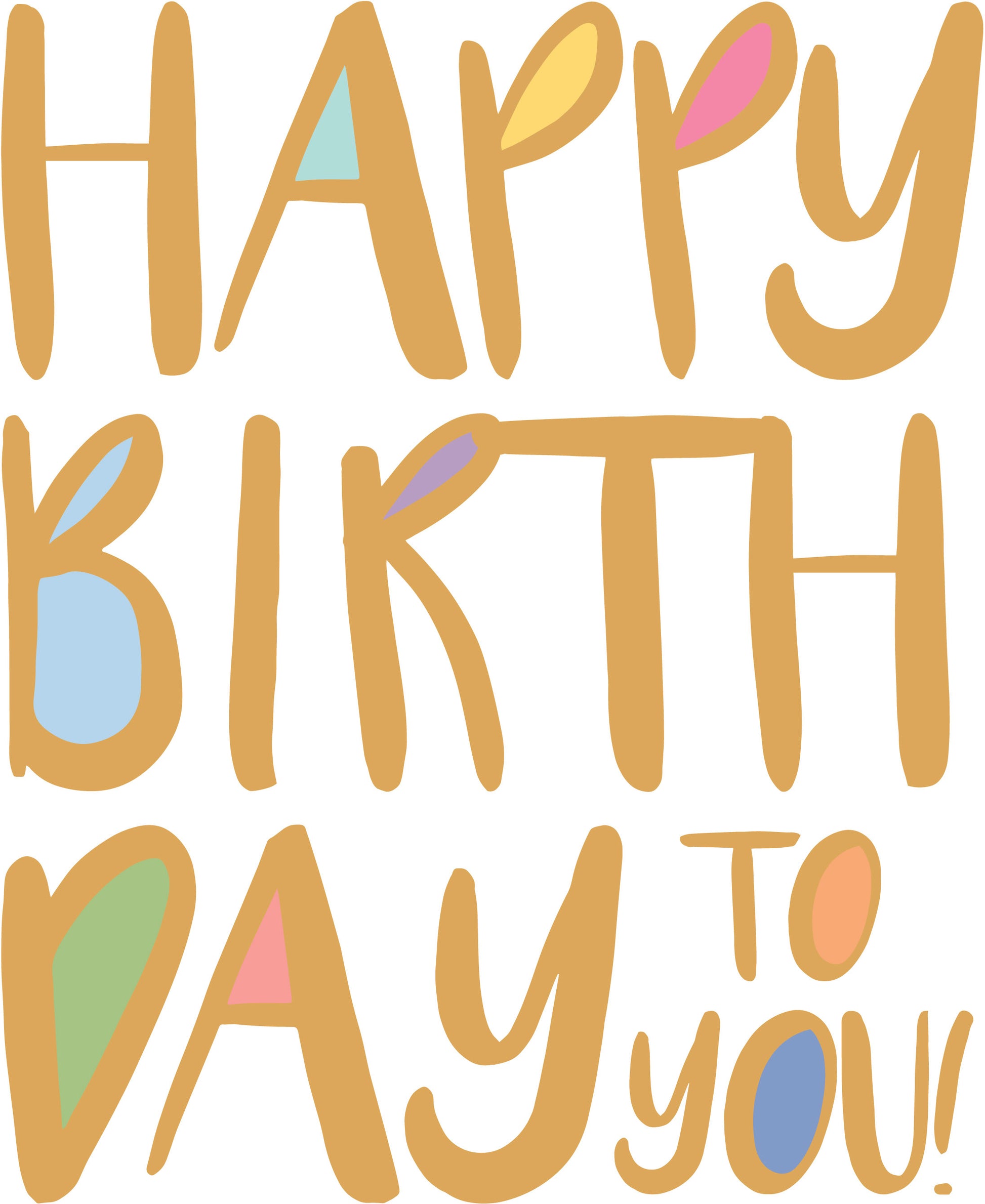 ABC Geburtstagskarte – 230 × 316 mm, mit Couvert, Happy Birthday to you