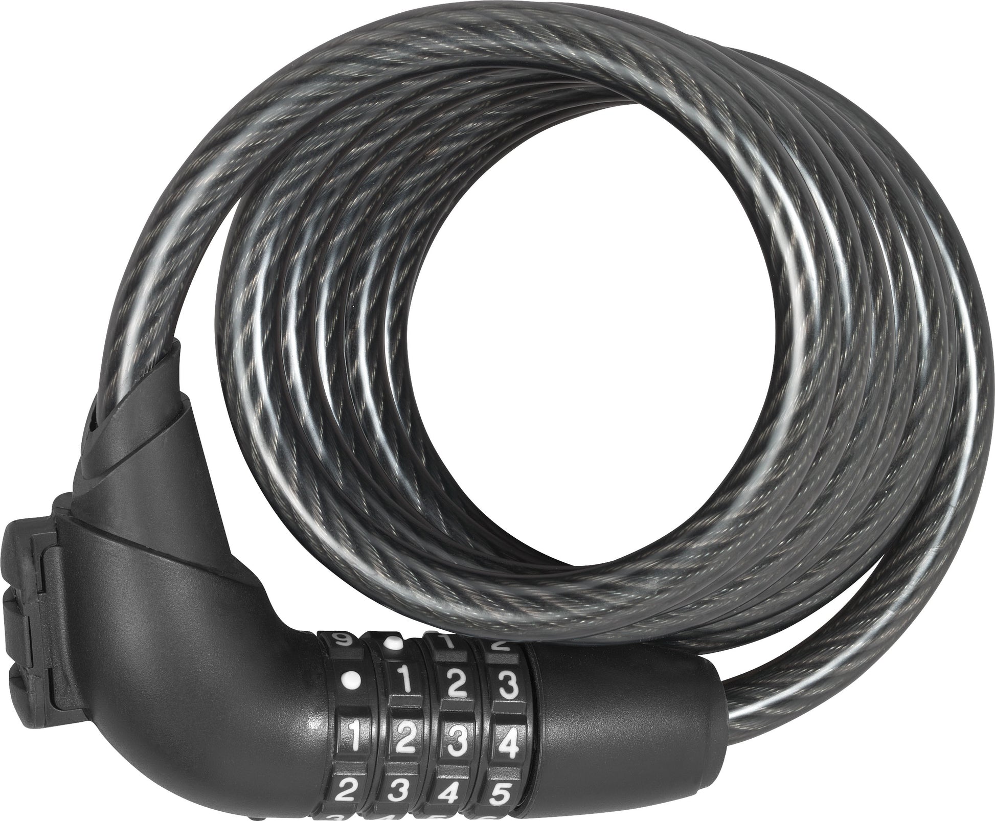 ABUS CCLOCK410 Kombinationsschloss – 4-stellig, Stahlkabel mit Kunststoffummantelung, Schwarz