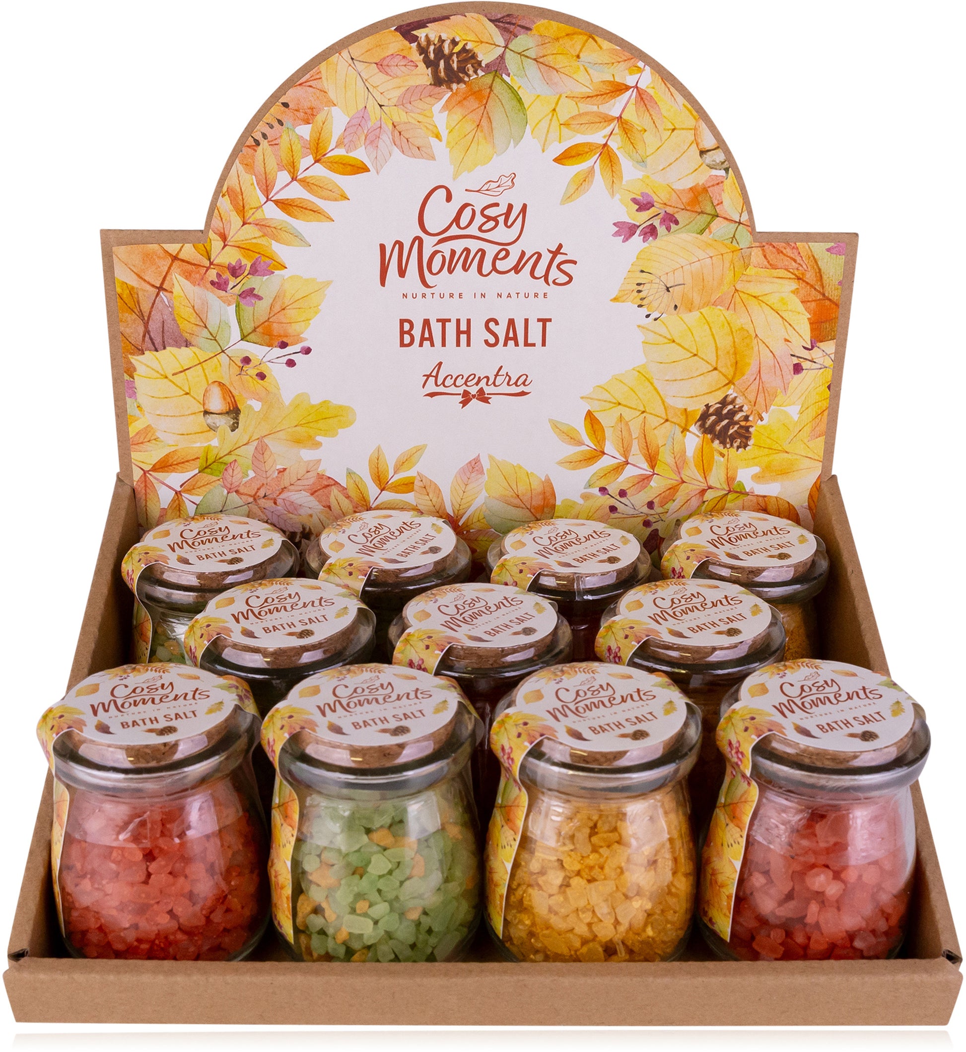 Accentra Badesalz Cosy Moments – 125 g – 3 Duftvarianten, Glas mit Korkverschluss