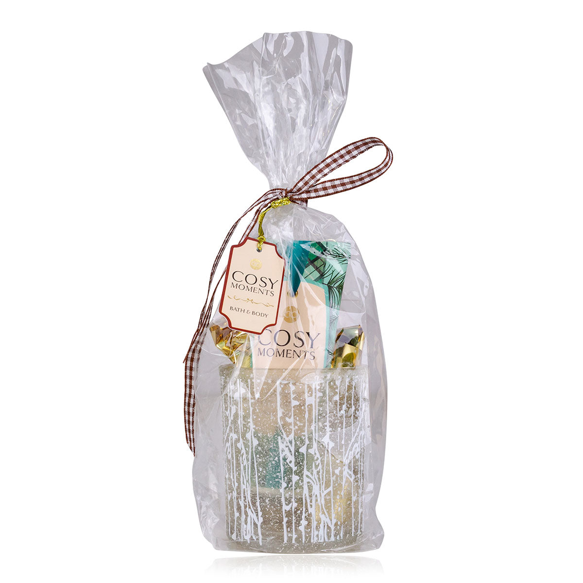 Accentra Badeset Cosy Moments – inkl. Glaswindlicht, Handcreme, Netzschwamm