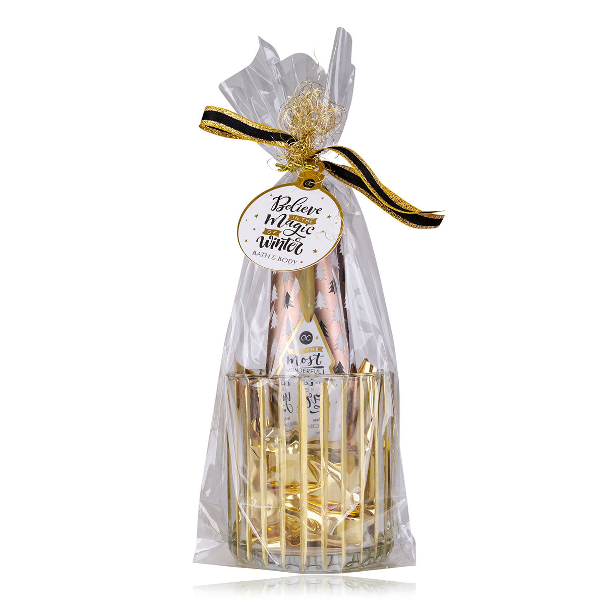 Accentra Badeset Winter Magic – Glaswindlicht, Handcreme, Vanille & Moschus