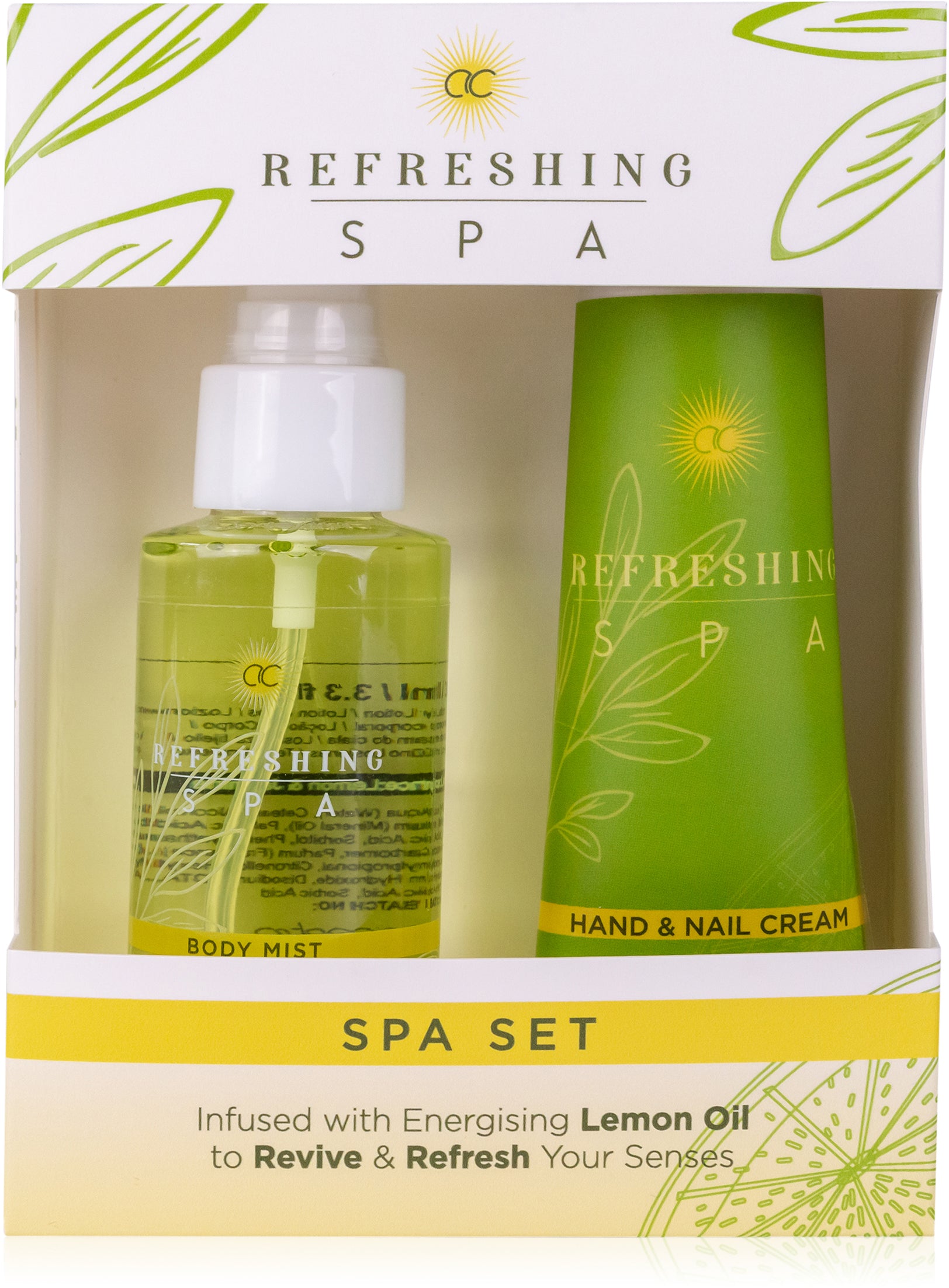 Accentra Wellness-Set Refreshing Spa – Körperspray 100 ml, Hand- & Nagelcreme 60 ml – Zitrone & Jasmin
