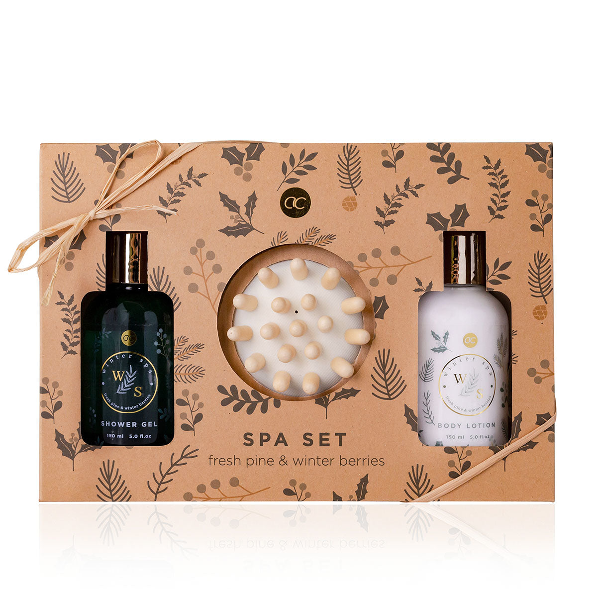 Accentra Badeset Winter Spa – mit Massagebürste – 150 ml Duschgel, 150 ml Bodylotion