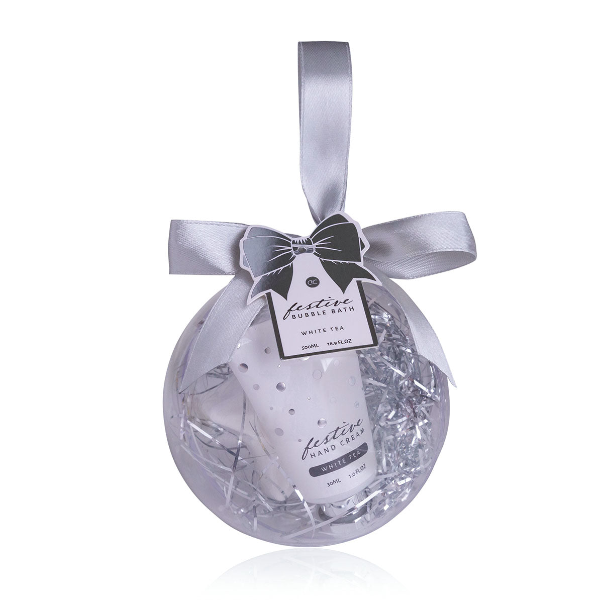 Accentra Badeset Festive – White Tea, 30 ml Handcreme, 80 g Badefizzer