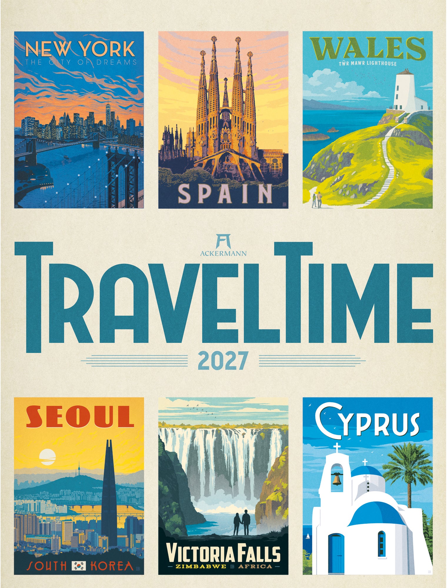 Ackermann Travel Time – Bildkalender 2027 – 50,2 × 66,3 cm