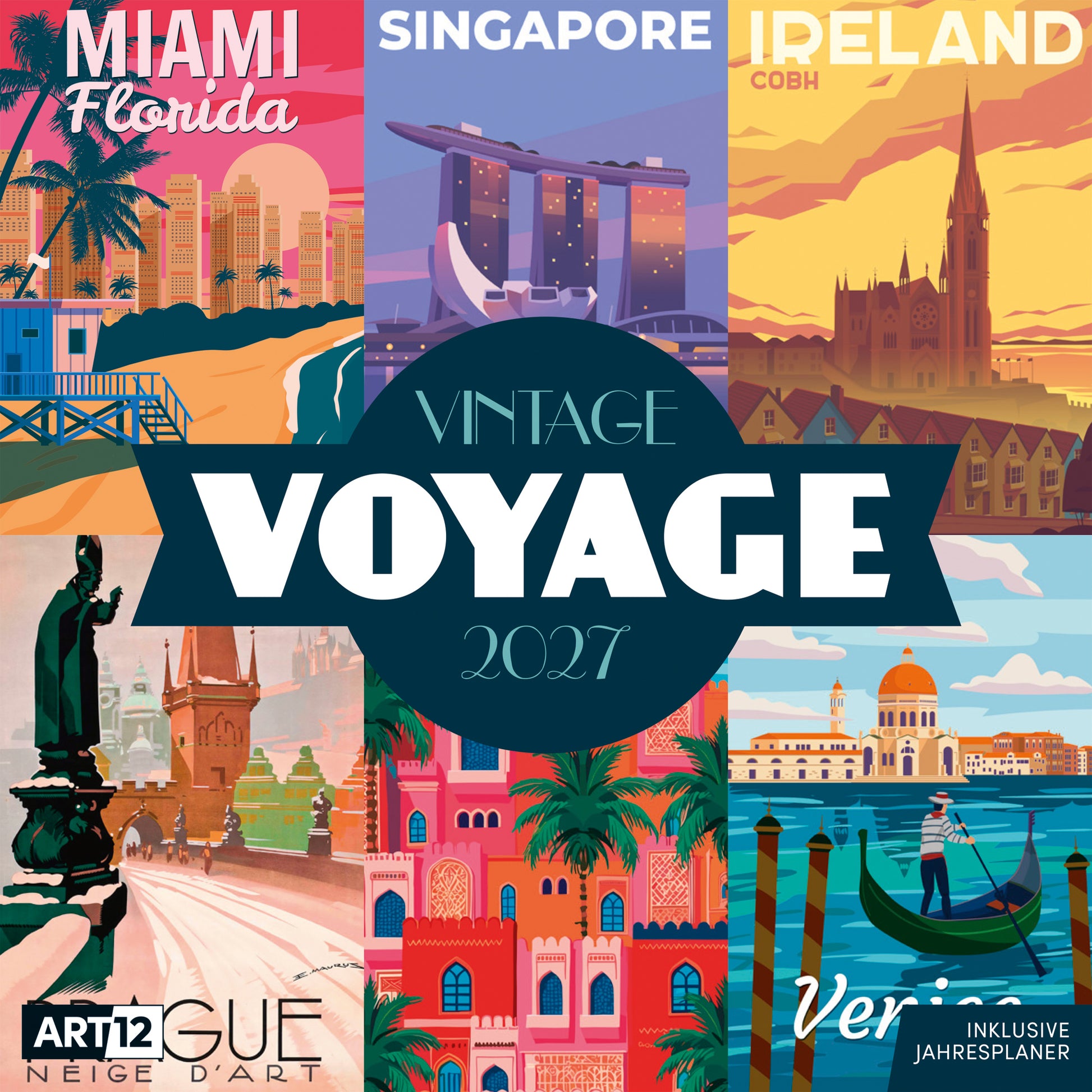 Ackermann Vintage Voyage – Bildkalender 2027 – 30 × 31 cm