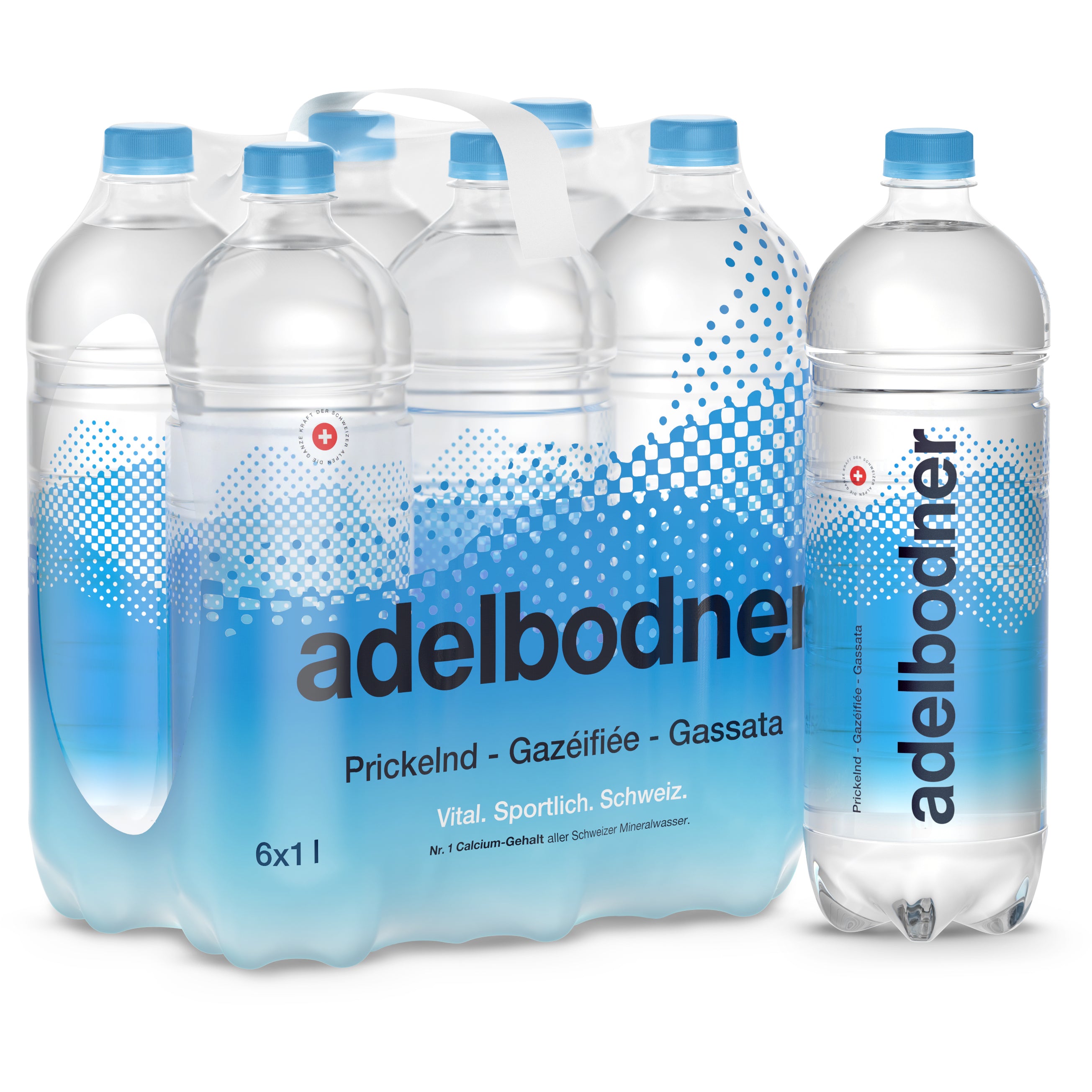 Adelbodner Mineralwasser prickelnd – 6 × 1 l