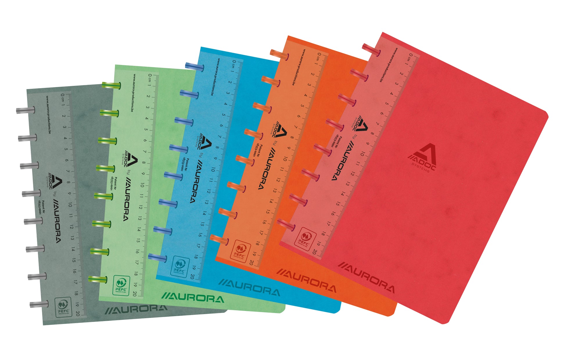 Adoc Ringbuch – A5 – 144 Seiten – 90 g/m² – 360°-Wendekreis, Leinenstruktur-Umschlag – assortiert – PEFC