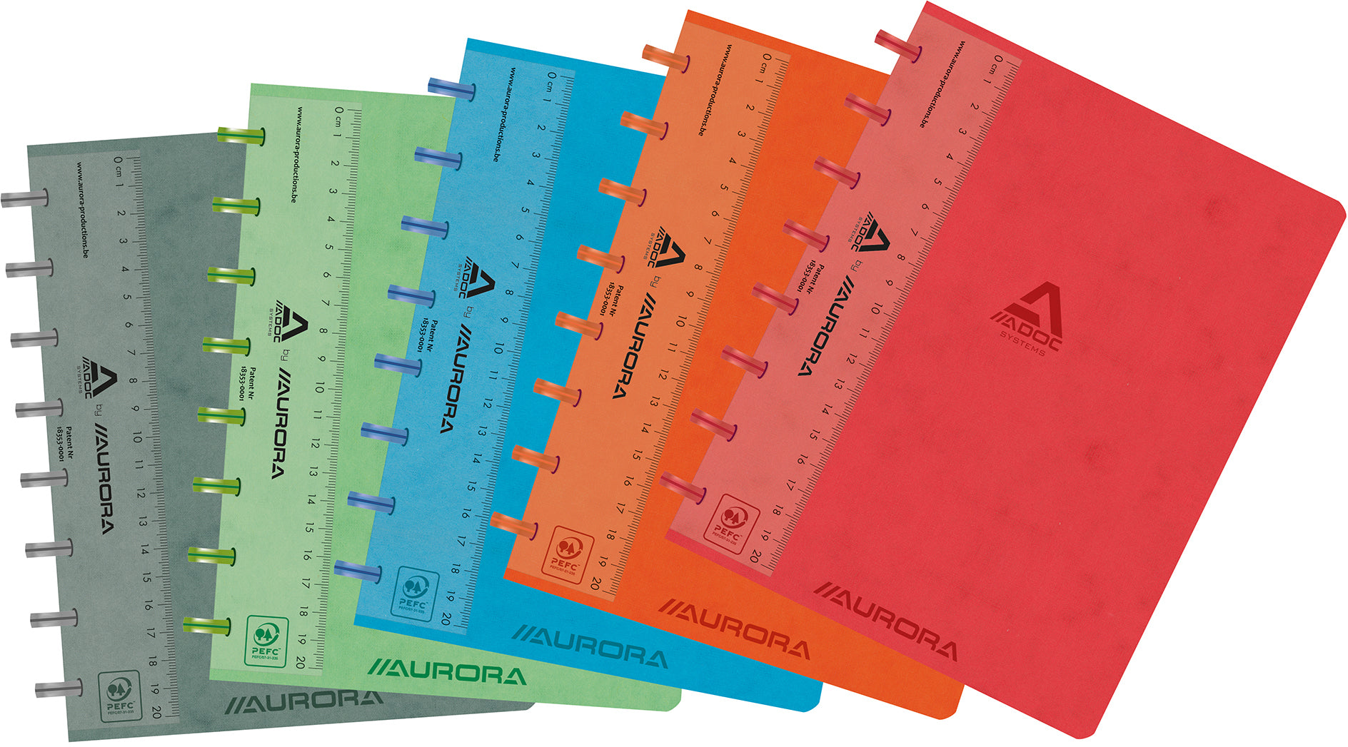 Adoc Notizbuch – A5 – kariert – 144 Seiten – 90 g/m² – mehrfarbig – PEFC