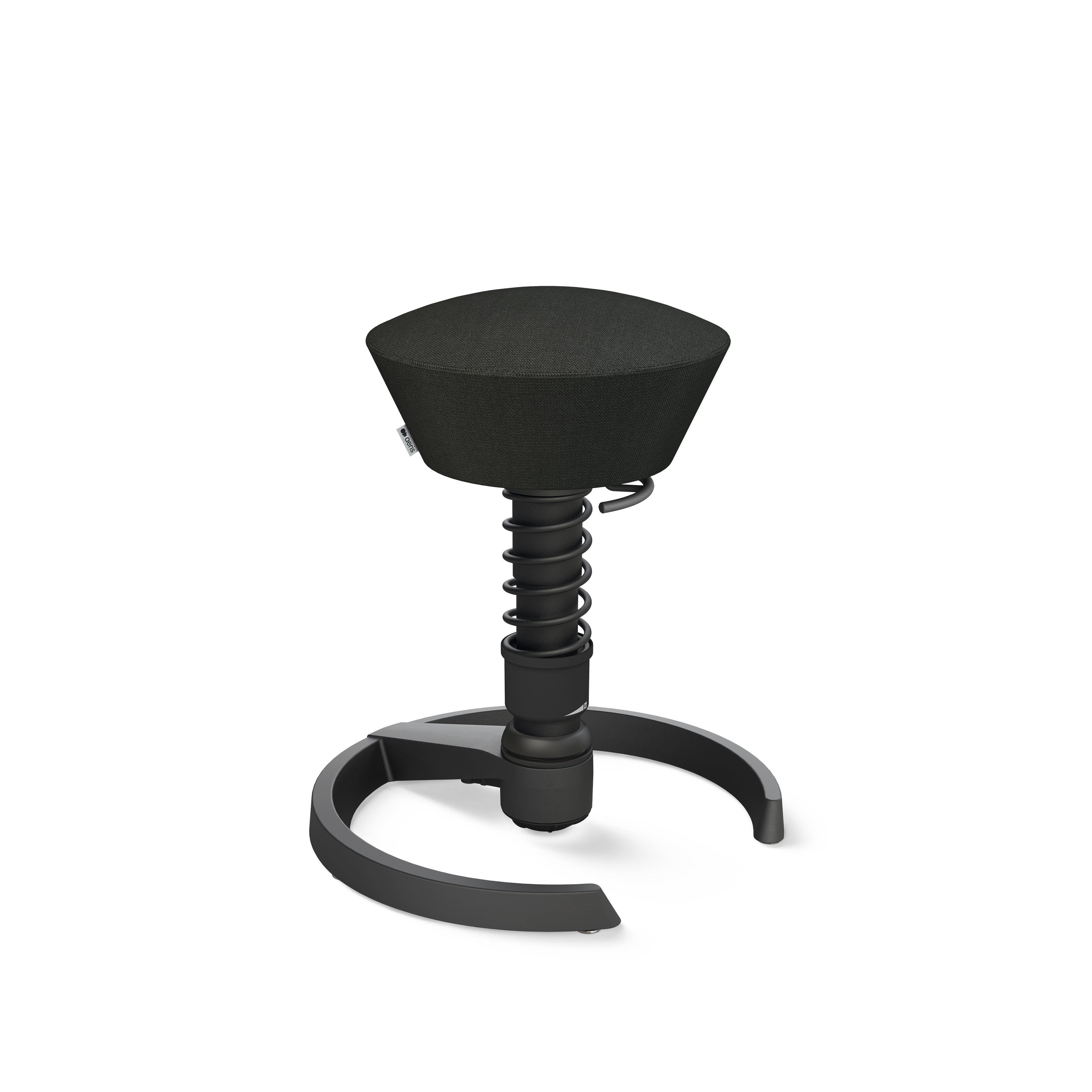 Aeris Swopper 101STBKBK Stehhocker – Schwarz, 3D-Aktiv-Sitz, mit Gleitern