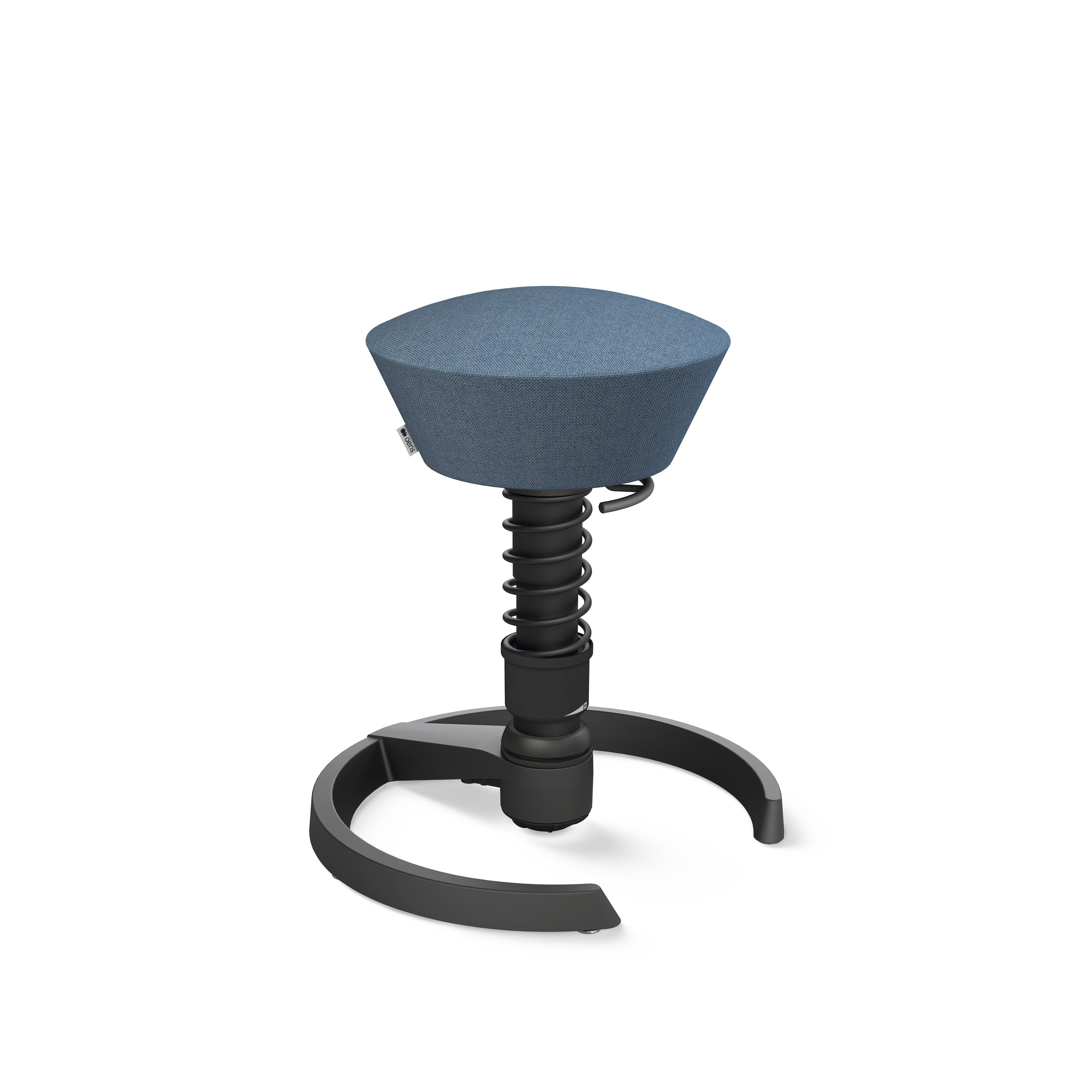 Aeris Swopper 101STBKBK Stehhocker – 3D-beweglicher Aktiv-Sitz – Schwarz/Blau, mit Gleitern