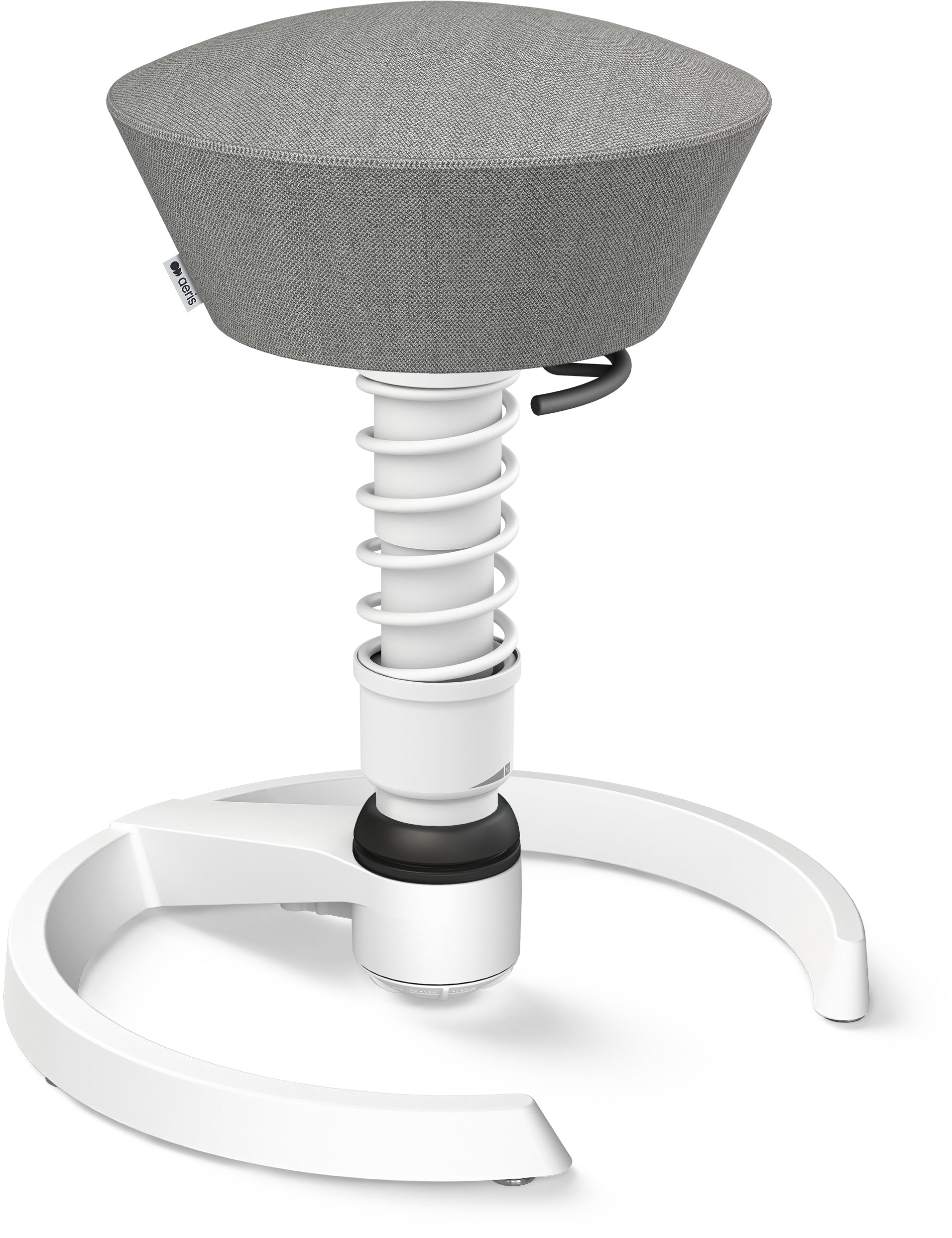 Aeris Swopper 101STWHWH Stehhocker – Grau/Weiss, 3D-Aktiv-Sitz; mit Gleitern, 45–66 cm