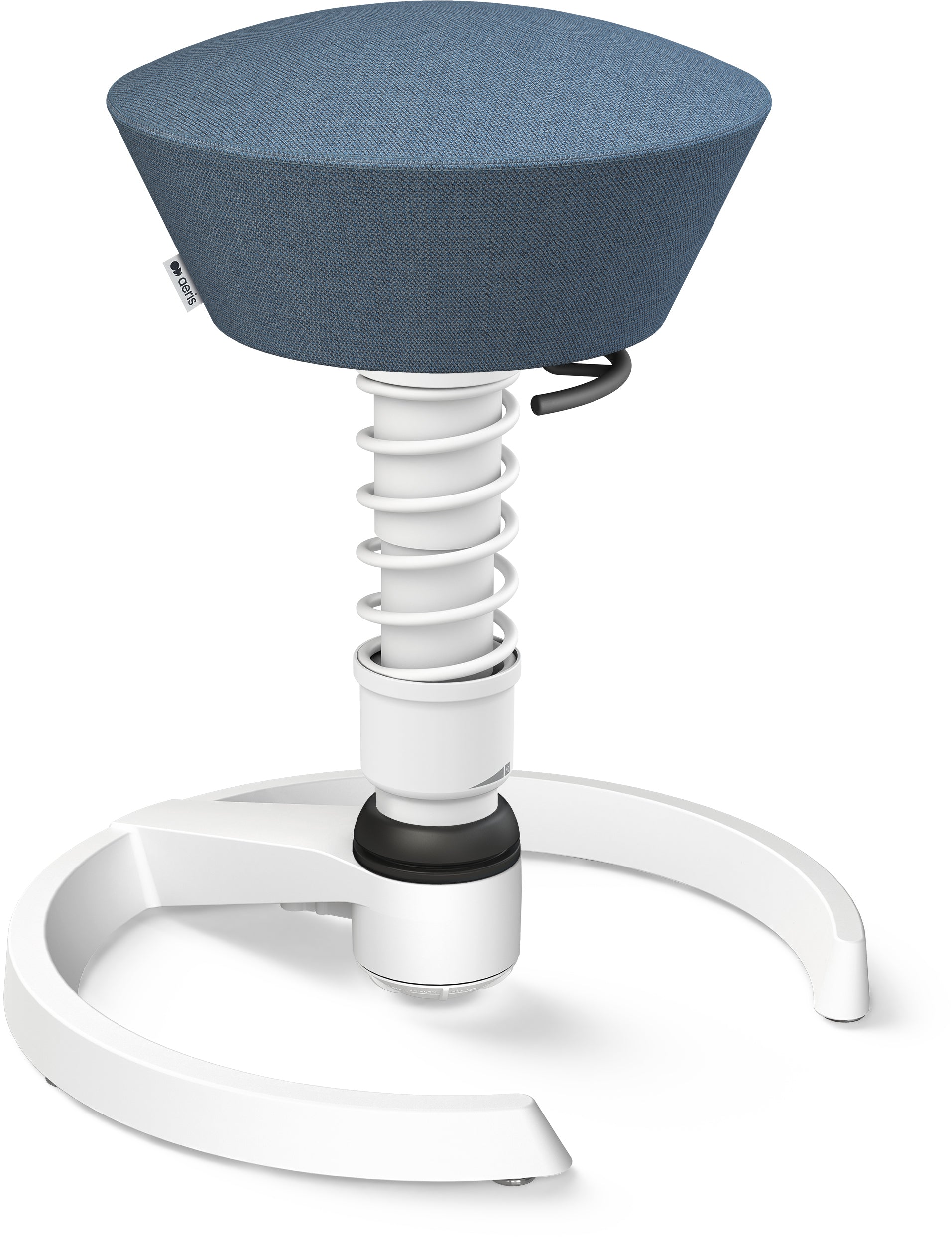 Aeris Swopper 101STWHWH Stehhocker – Weiss/Blau, 3D-beweglicher Aktiv-Sitz, mit Gleitern