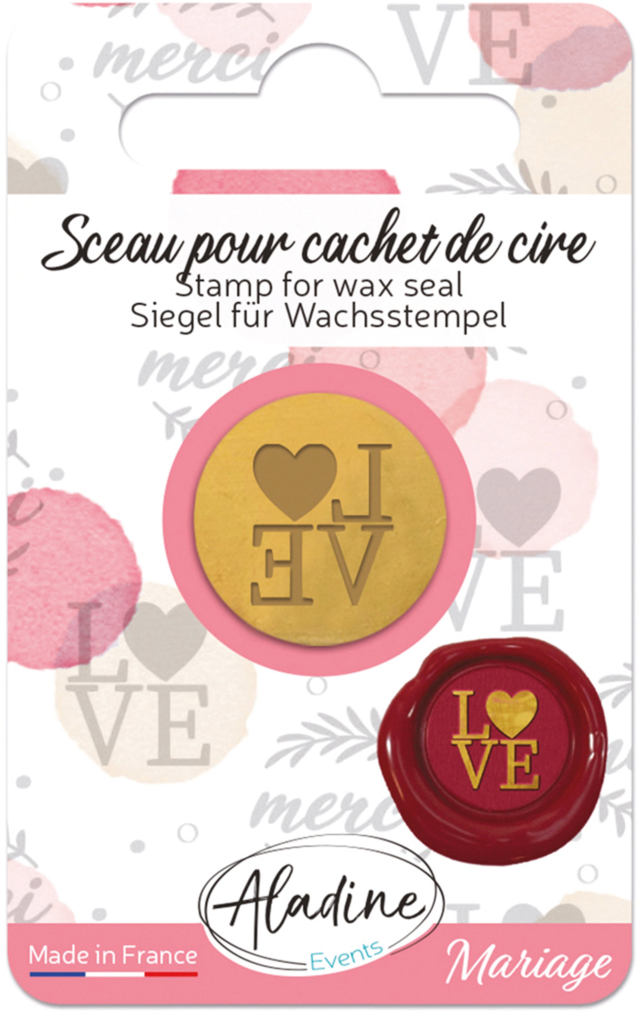 Aladine Stempel – Love – Ø 18 × 2 mm – für Aladine Siegelgriff