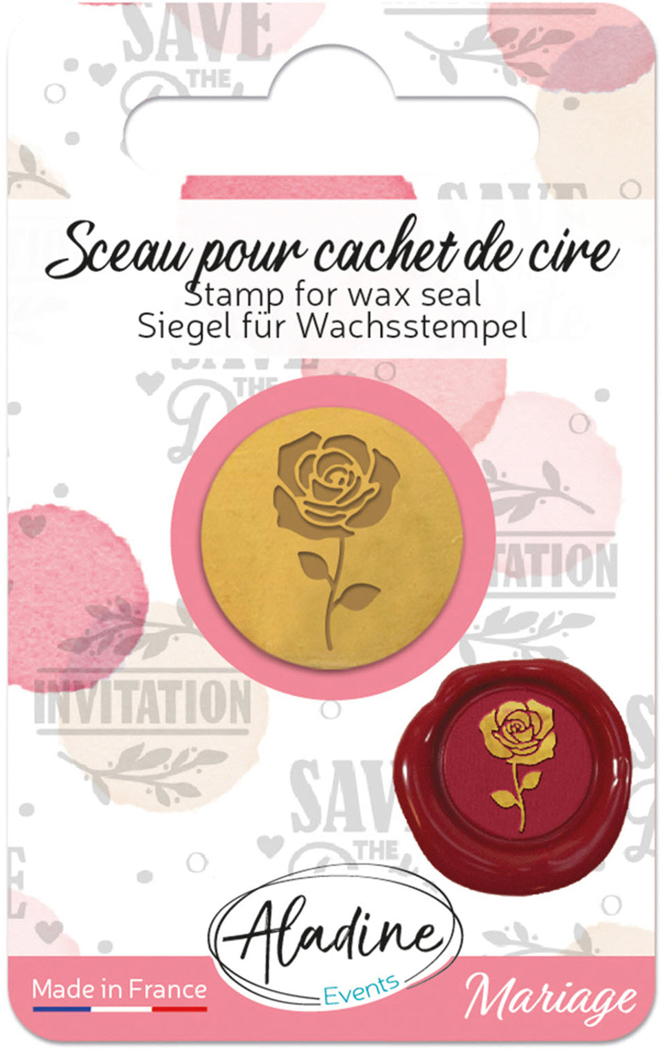 Aladine Stempel – Rose – Ø 18 mm – für Aladine Siegelgriff