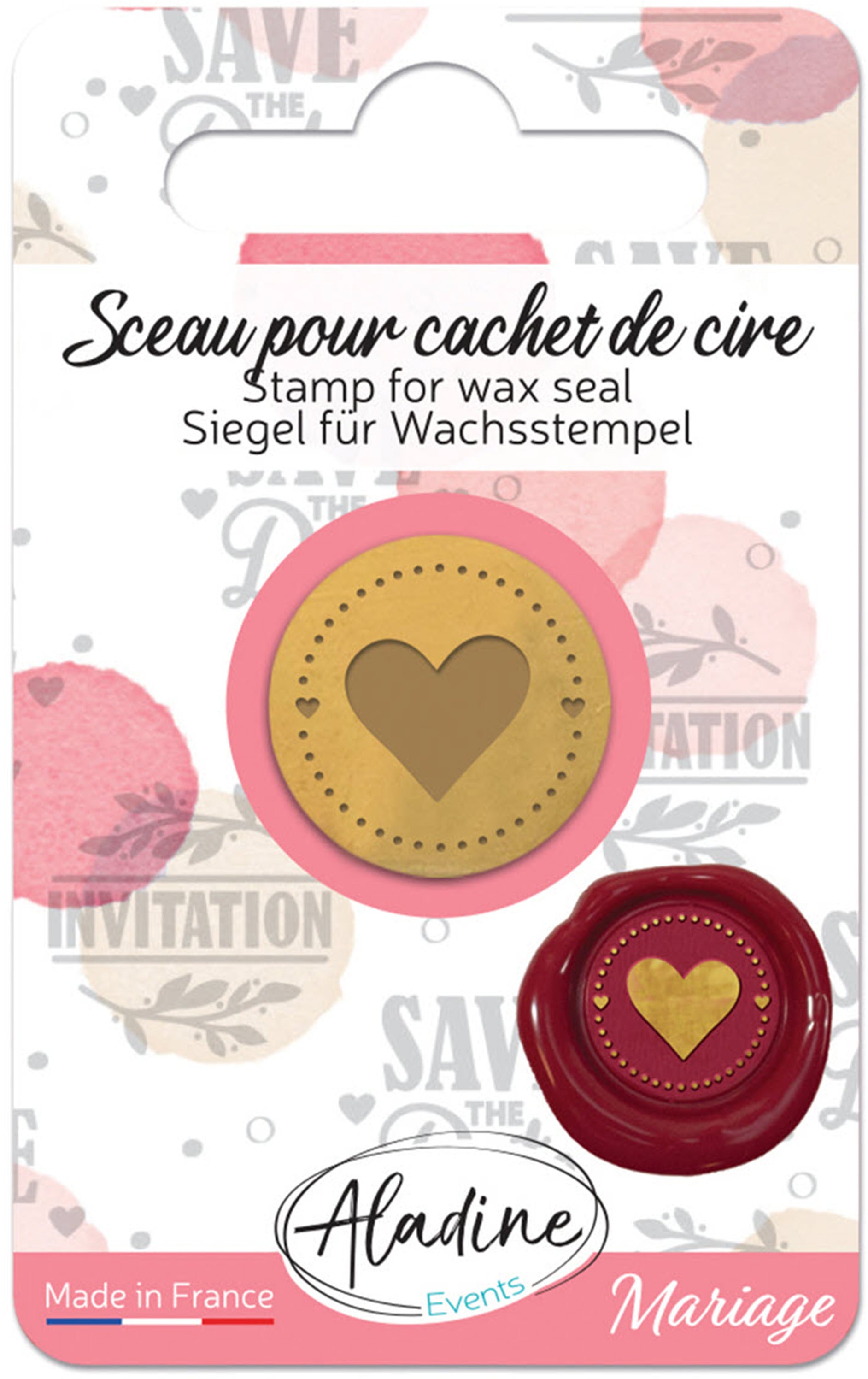 Aladine Stempel – Herz – Messing/Aluminium – Ø 18 mm – für Aladine Siegelgriff