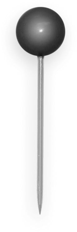 Alco Landkartennadeln, Stahl mit Kunststoffkopf, Schwarz, 61×37×16 mm – 20 Stk.
