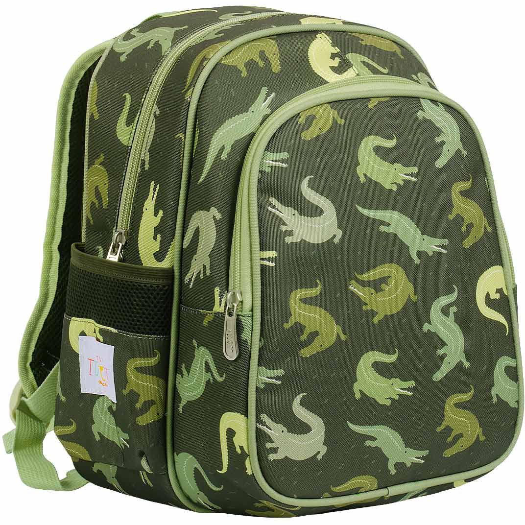 Allc Schulrucksack Krokodile BPCRGR65 – 16 l, isolierte Vordertasche, Polyester, 270 × 320 × 190 mm