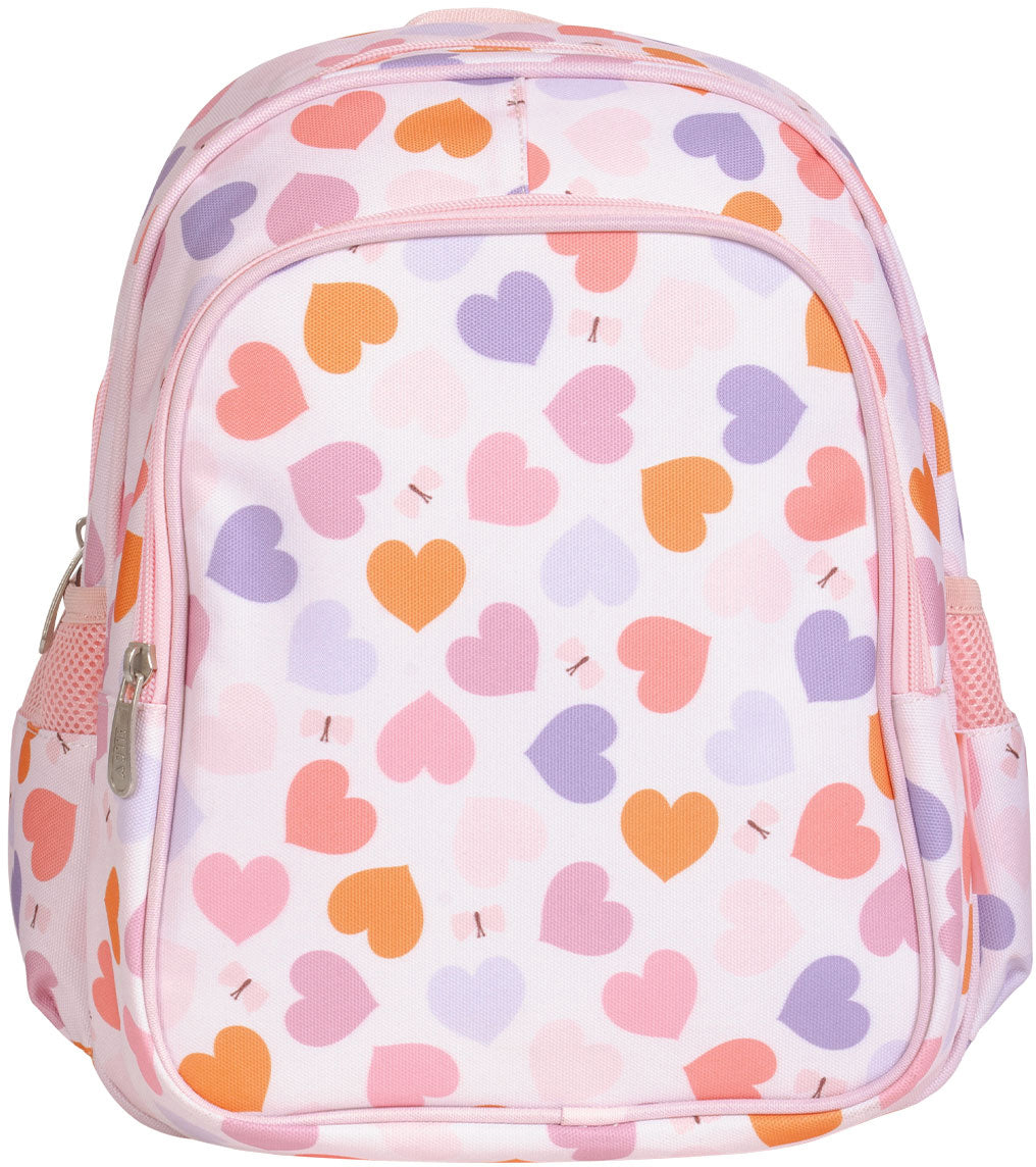 ALLC Schulrucksack BPHEMU88 – 16 l, Polyester – Rosa Herzen, 270 × 320 × 190 mm