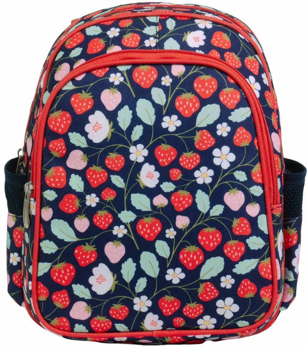 ALLC Schulrucksack BPSTBU66 – mit isolierter Vordertasche, Polyester/PEVA – Erdbeeren, 270 × 320 × 190 mm