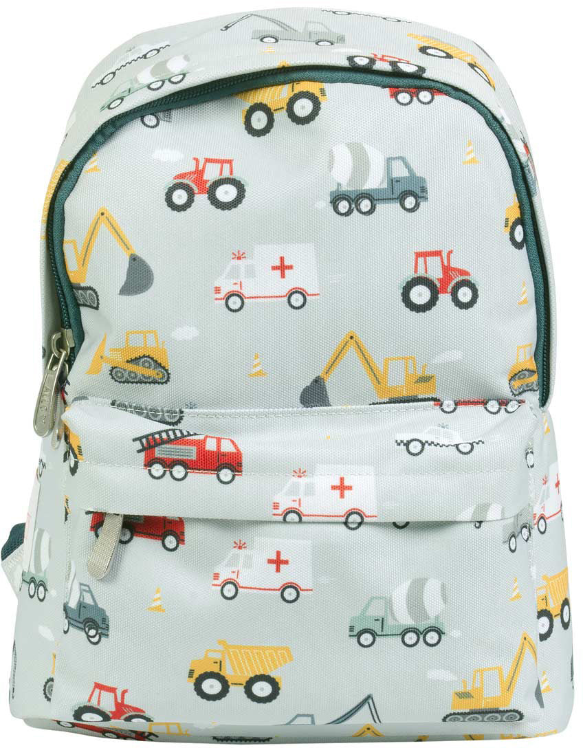 Allc Kindergartenrucksack BPVEBU69 – 7 l, mit Vordertasche, Polyester – Fahrzeuge, 275 × 70 × 320 mm