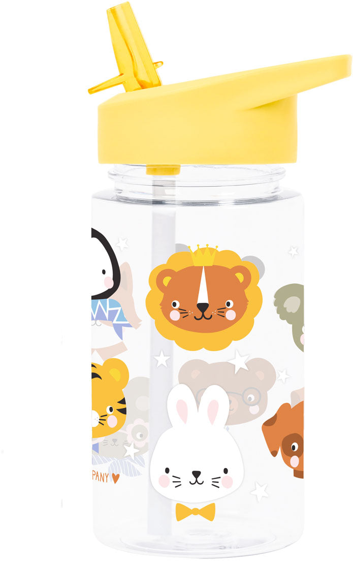 Allc Kindertrinkflasche 350 ml – mit Strohhalm, Tritan, Animal Friends