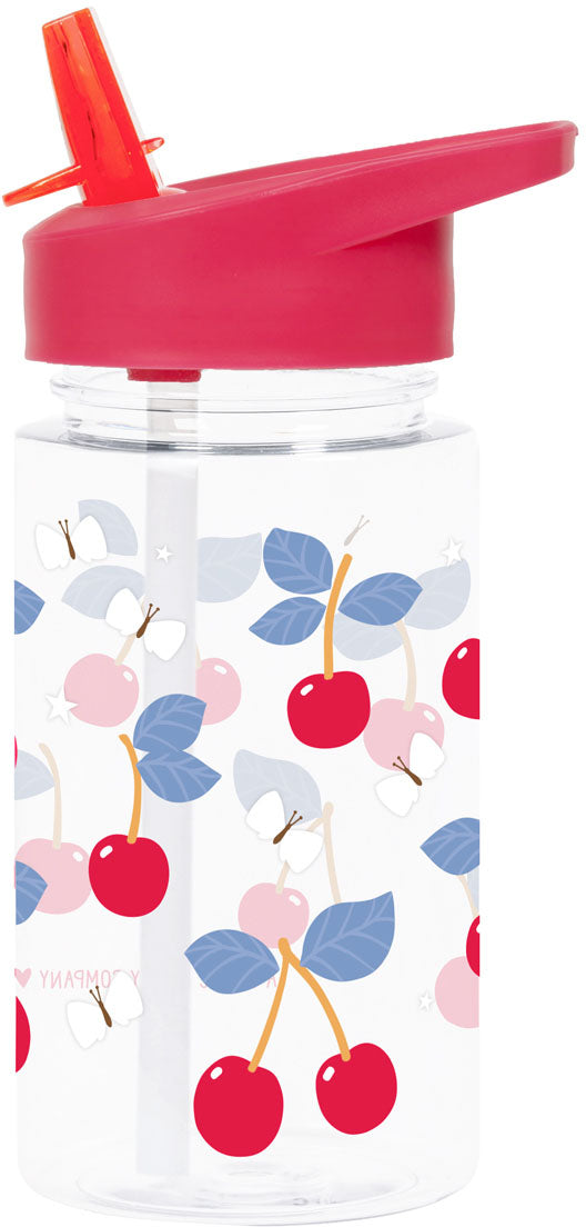 Allc Trinkflasche 350 ml – Tritan, mit Strohhalm, Kirschen