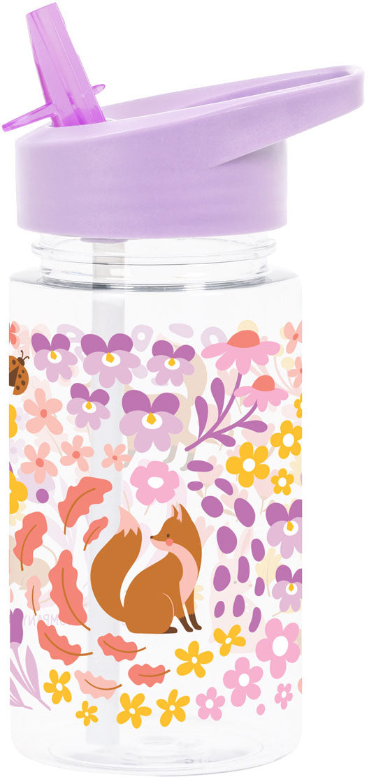 ALLC DBFGMU92 Trinkflasche 350 ml – Tritan, mit Strohhalm, Flower Garden