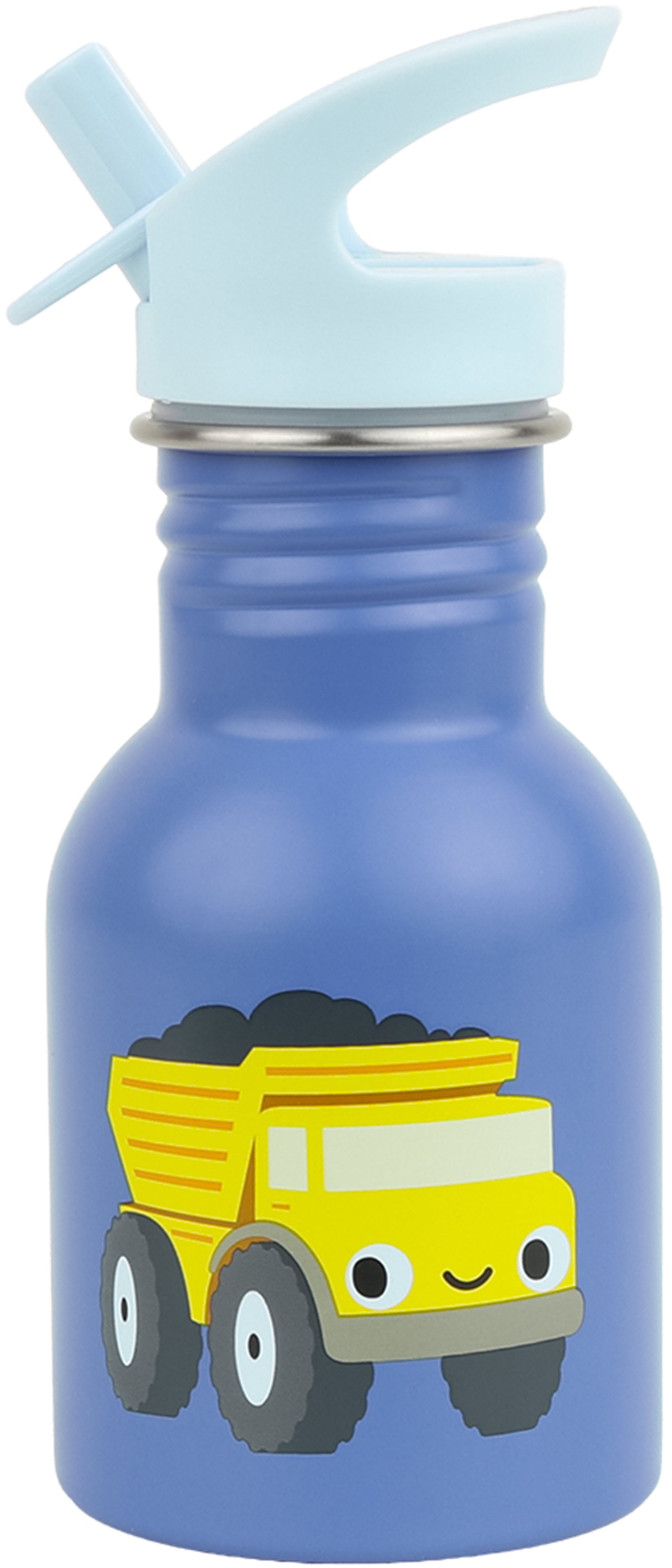 Allc DBSMDT110 Kindertrinkflasche 350 ml – mit Strohhalm, Edelstahl, Dump Truck