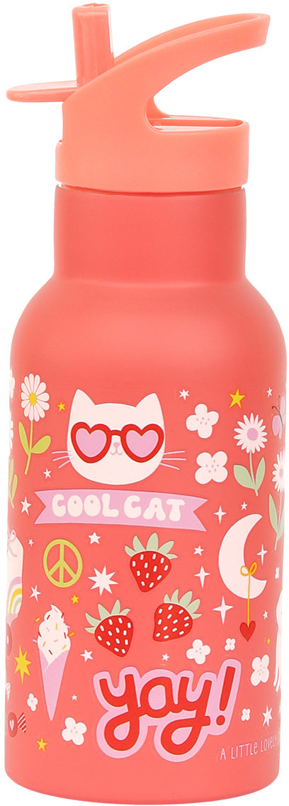 Allc Isolierflasche 350 ml – doppelwandig, Edelstahl, mit Strohhalm