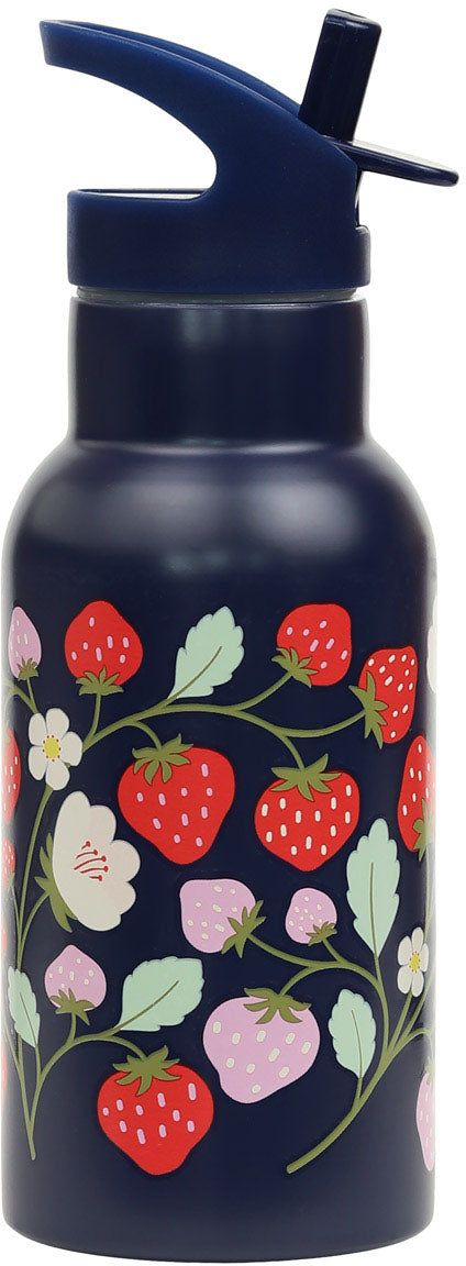 Allc DBSSST69 Isolierflasche Ø7,5×21 cm – doppelwandig, Edelstahl, mit Strohhalm